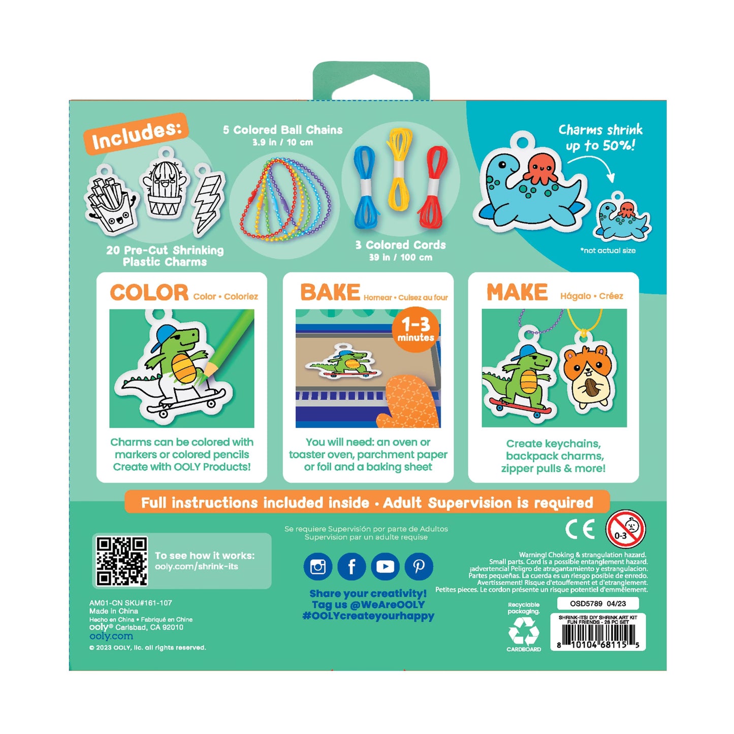 Ooly – Shrink-Its! D.I.Y. Shrink Art Kit – Fun Friends