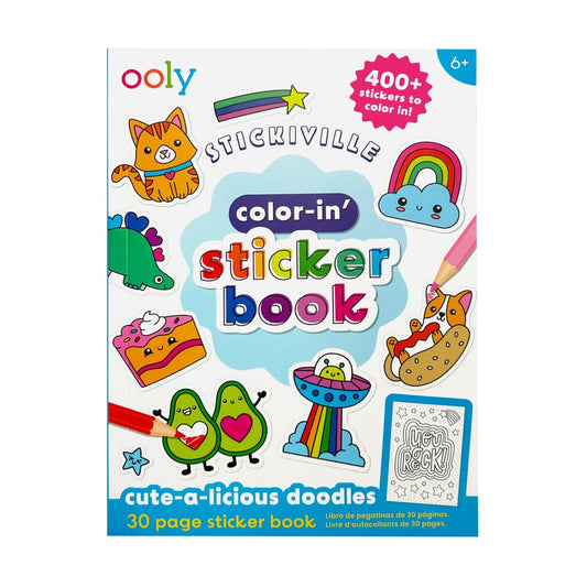 Ooly - Color-in' Sticker Book: Cute-A-Licious Doodles