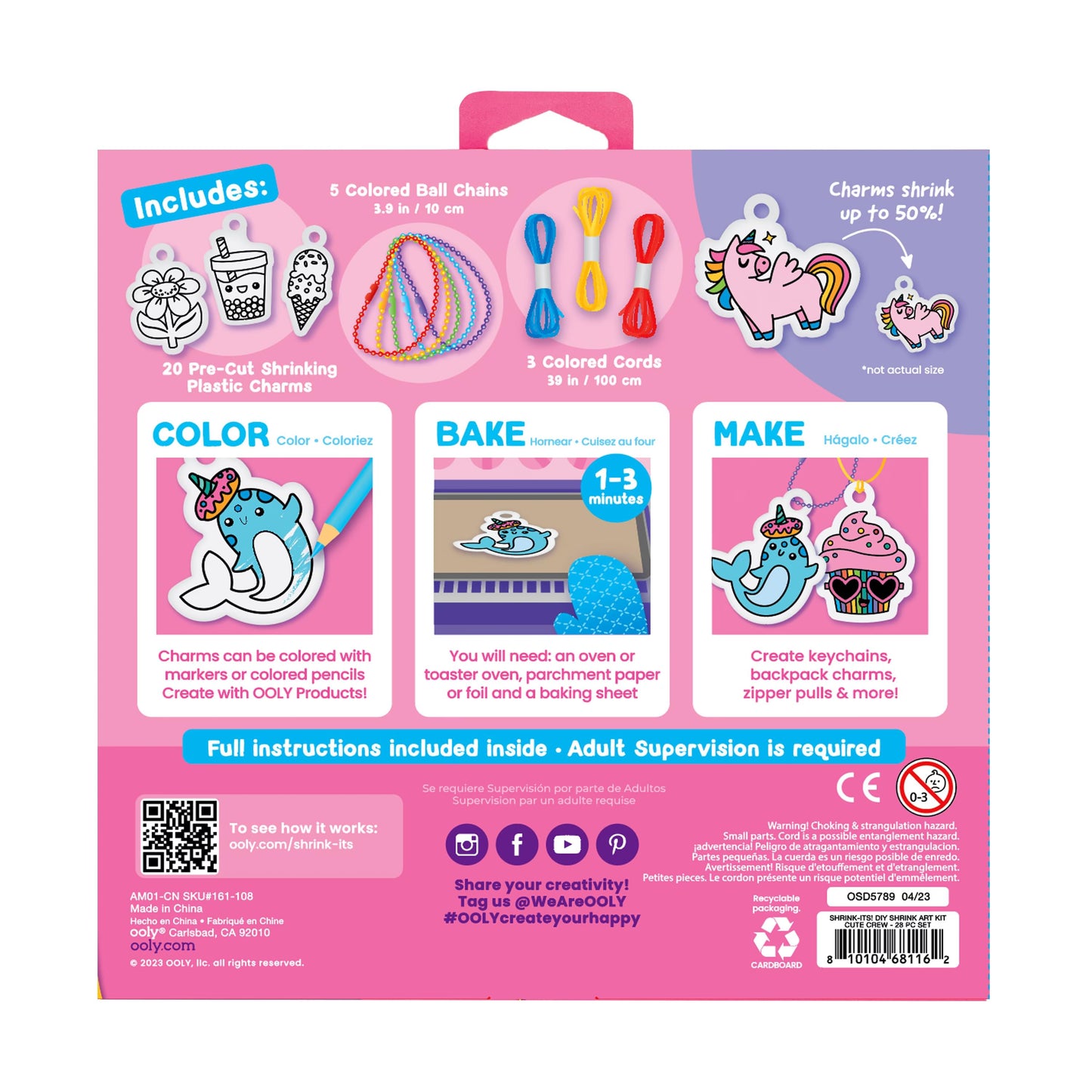 Ooly - Shrink-Its! D.I.Y. Shrink Art Kit - Cute Crew